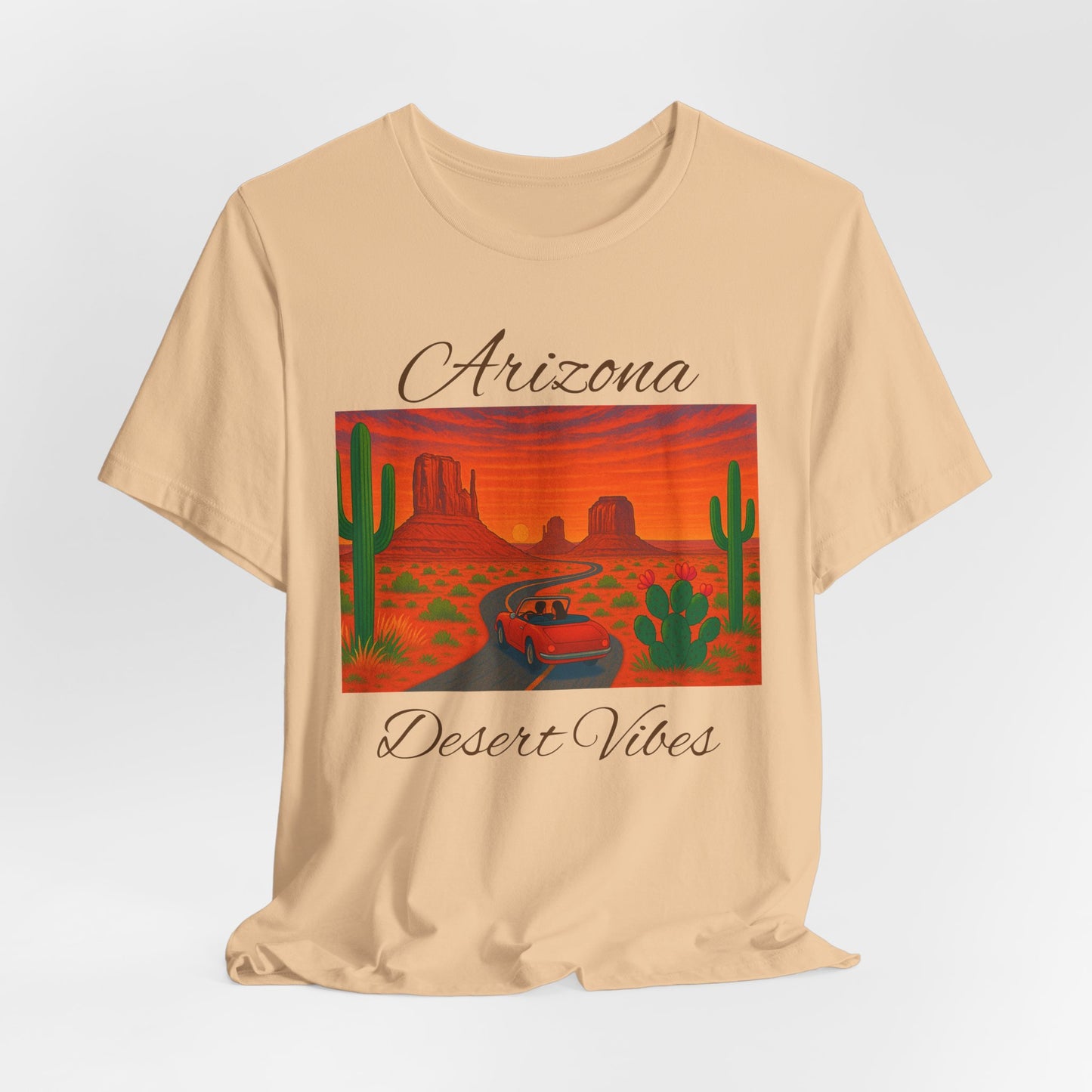 Arizona Desert Vibes Tee - Unisex Jersey Short Sleeve Tee, Vacation Shirt, Southwest Style T-Shirt, Travel Apparel, Gift for Nature Lovers