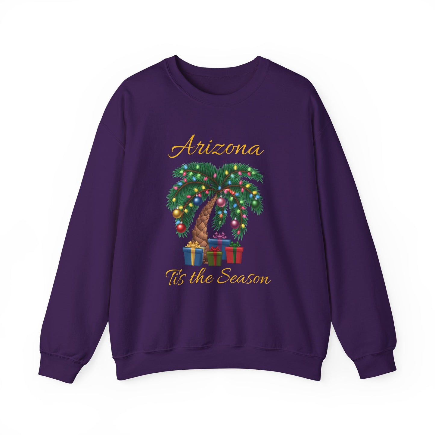 Arizona Christmas Palm Sweatshirt — "Tis the Season" with Presents