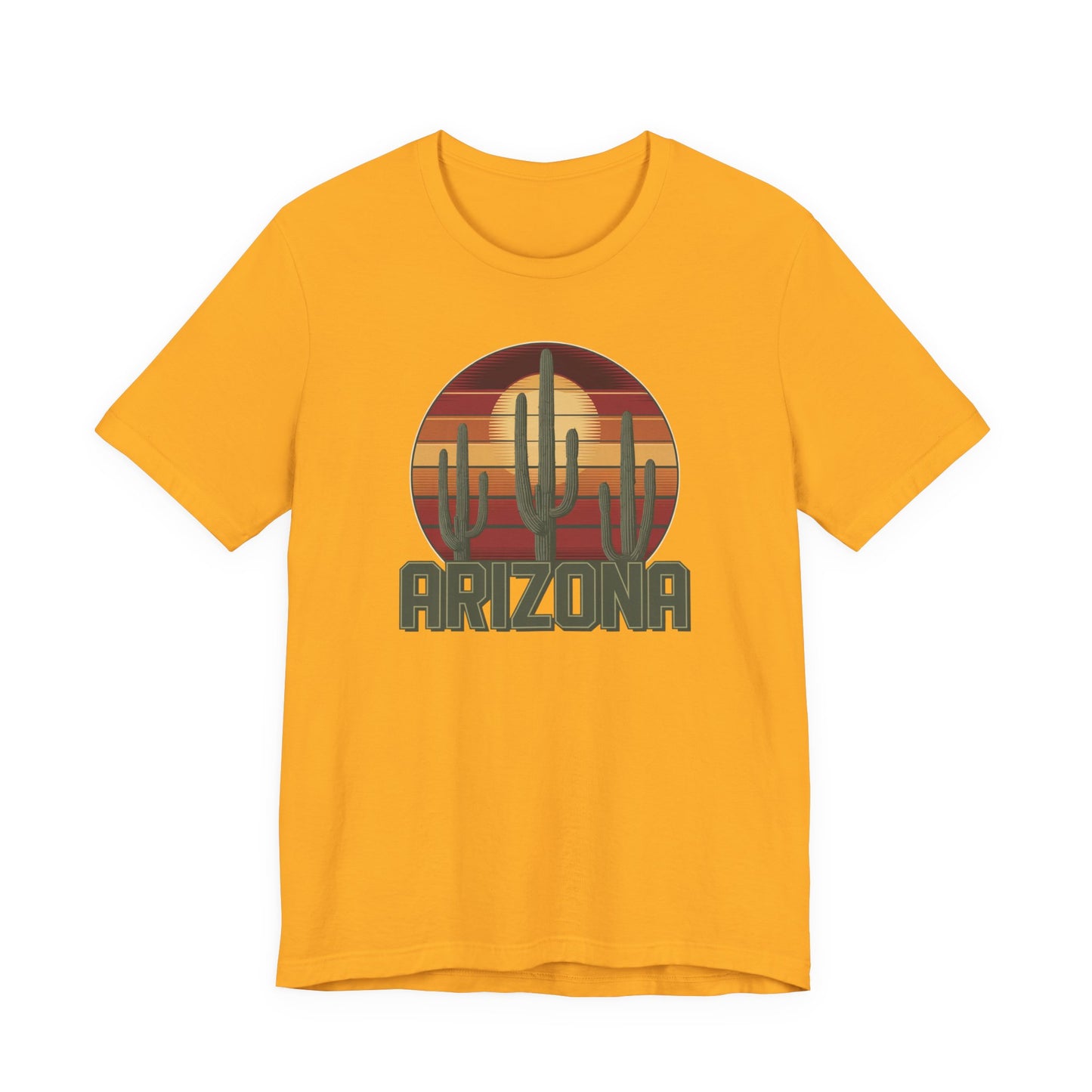 Arizona Desert Three Saguaro Cactus at Sunset Graphic Tee for Nature Lovers, Boho Summer Shirt, Gift for Adventurers, Vacation Wear, Casual Outfit