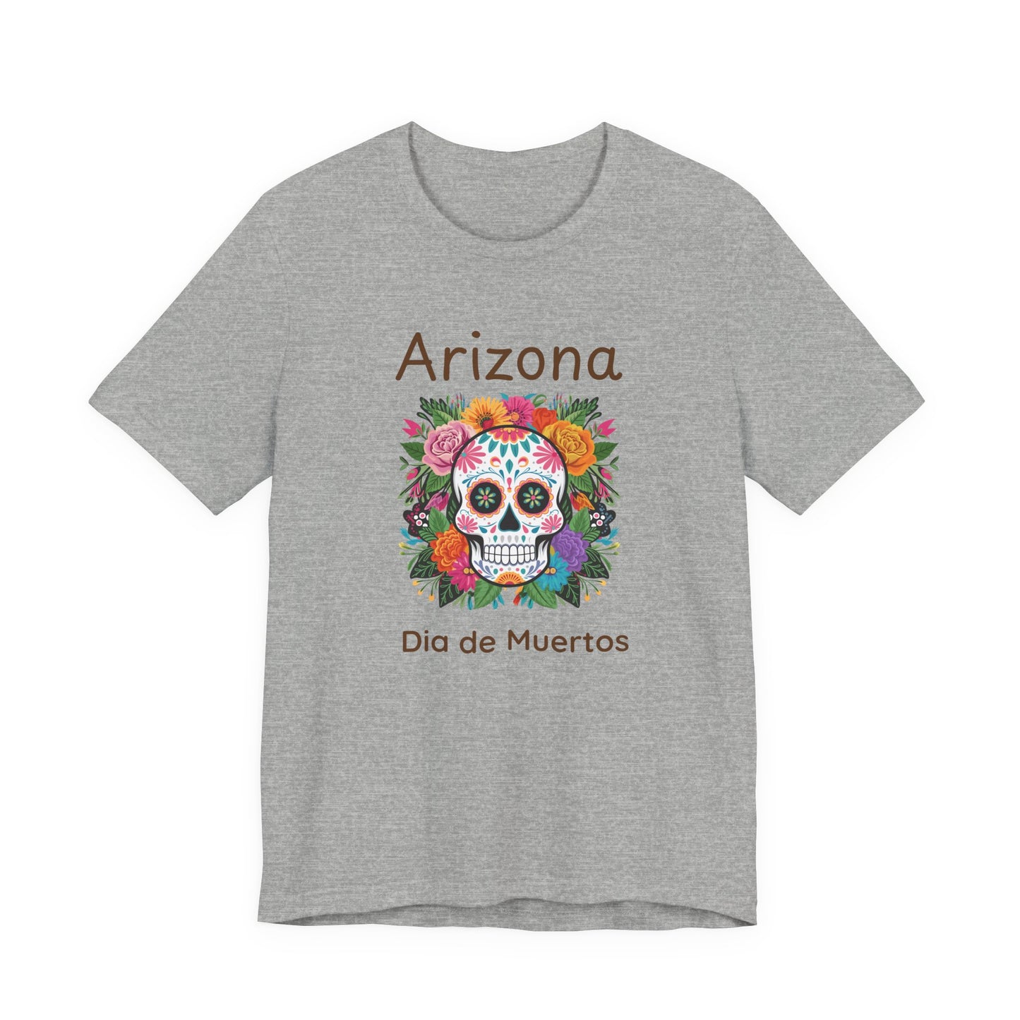 Dia de Muertos Unisex Tee, Arizona Skull Shirt, Day of the Dead Apparel, Festival T-Shirt,  Celebration Top